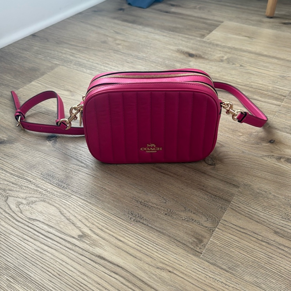 Pink Coach Jes puffy crossbody purse